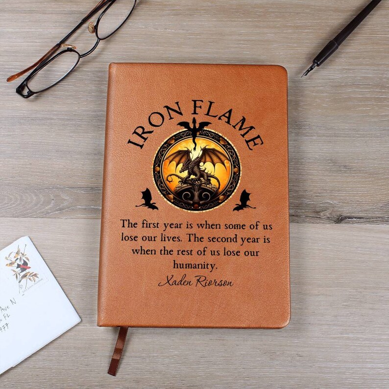 Iron Flame Leather Journal Fourth Wing Merch Iron Flame Etsy
