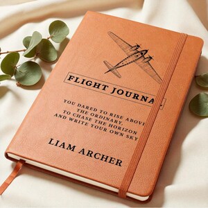 Personalized Flight Journal, Pilot Gift, Custom Airplane Notebook, Aviation Graduation Gift, Flight School Logbook, Travel Journal Gift image 5