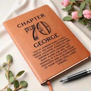 70th Birthday Men Journal, Custom Leather Journal, Personalized 70th Gift for Him, Grandpa, Husband or Friend, Dad 70th Birthday image 7