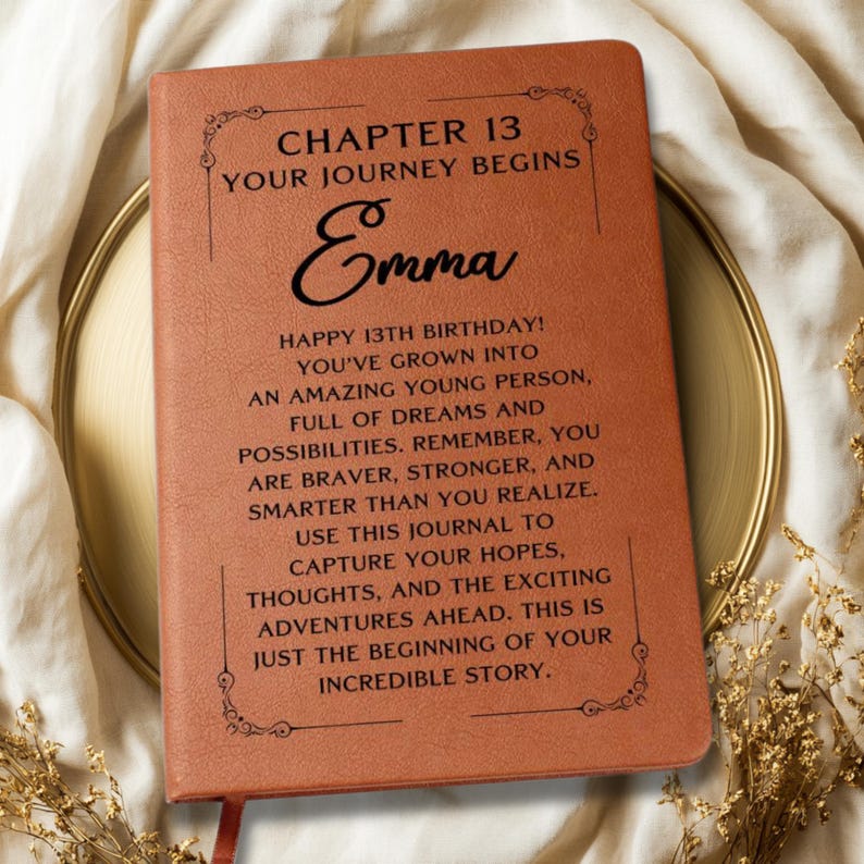 13th Birthday Gift for Girl, Personalized Journal for Her, Custom Name Notebook, Keepsake Memory Book, Sweet 13 Birthday Present image 9