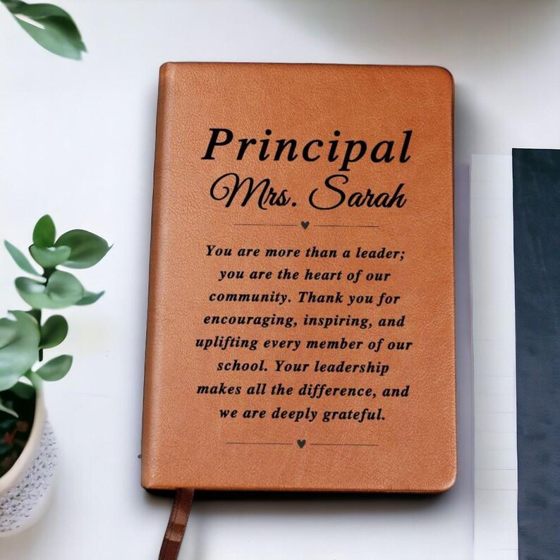 Principal Gifts Custom Leather Journal for Principal, Principal Appreciation Gift, Unique Thank You Gifts for School Principal image 2