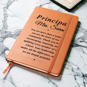 Principal Gifts Custom Leather Journal for Principal, Principal Appreciation Gift, Unique Thank You Gifts for School Principal image 6