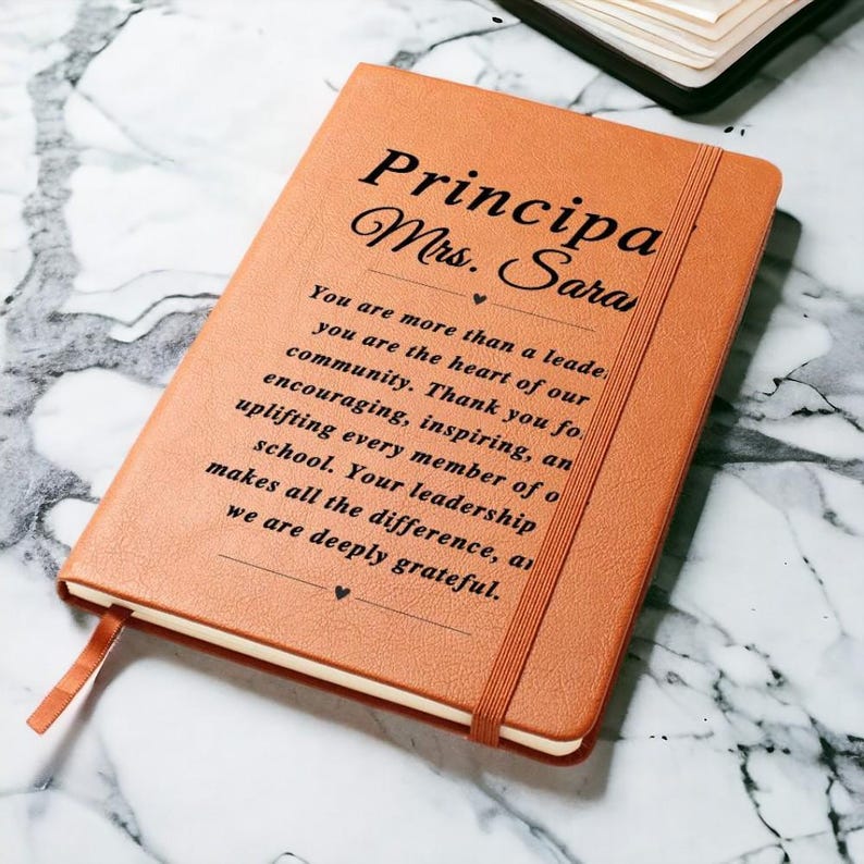 Principal Gifts Custom Leather Journal for Principal, Principal Appreciation Gift, Unique Thank You Gifts for School Principal image 6