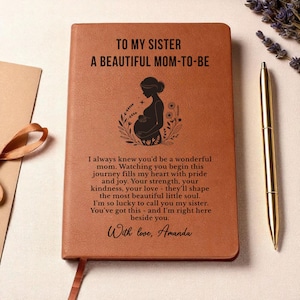 Pregnant Sister Gift, Mom To Be Journal Personalized, Expecting Sister Gift, Best Sister Personalized Gift, Sister Pregnancy Keepsake image 5