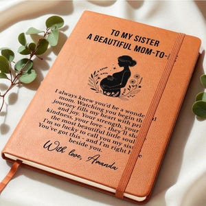 Pregnant Sister Gift, Mom To Be Journal Personalized, Expecting Sister Gift, Best Sister Personalized Gift, Sister Pregnancy Keepsake image 7