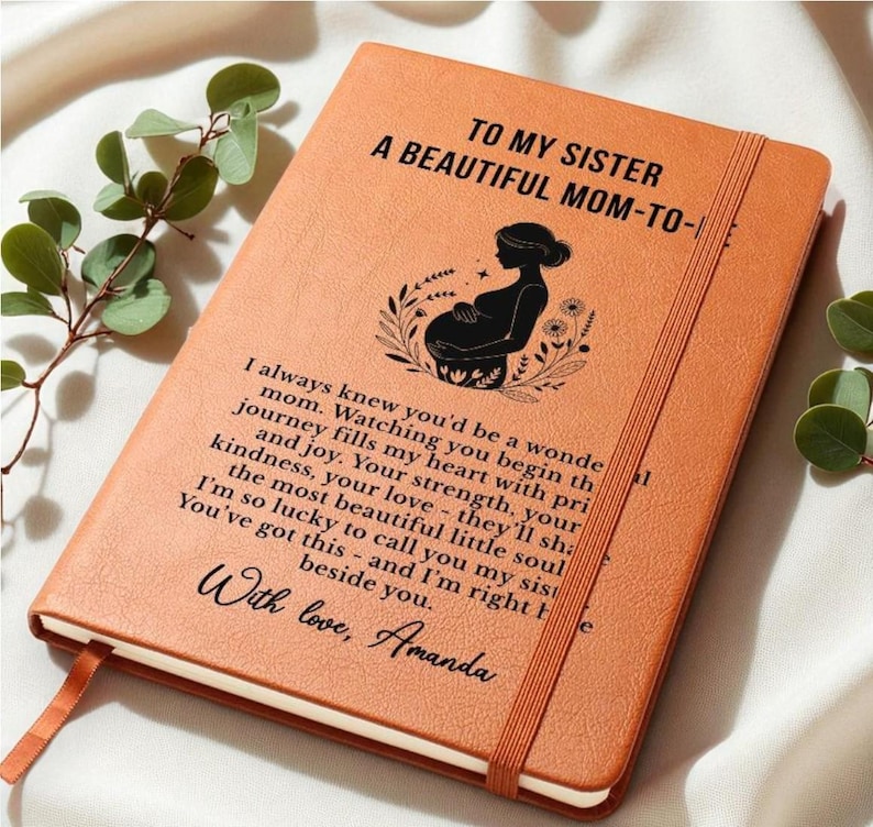 Pregnant Sister Gift, Mom To Be Journal Personalized, Expecting Sister Gift, Best Sister Personalized Gift, Sister Pregnancy Keepsake image 7