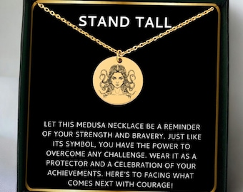 Medusa Mythologie Halskette | Griechischer Götter Schmuck | Griechische Mythologie Halskette | Medusa Münze Anhänger | Boho Medaillon Charme, Geschenk für sie
