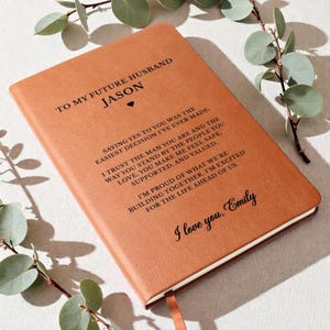Engagement Journal for Him, Personalized Future Husband Gift , Romantic Fiancée Keepsake from Her, Groom to Be Gift image 6