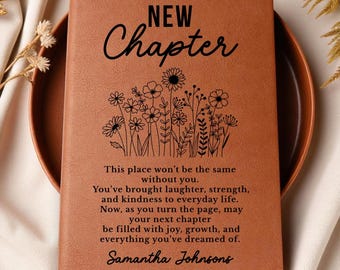 Coworker Leaving Gift Journal, New Chapter Farewell Notebook, Personalized Gift for Colleague, Going Away Present for New Job, Goodbye Gift