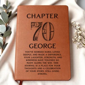 70th Birthday Men Journal, Custom Leather Journal, Personalized 70th Gift for Him, Grandpa, Husband or Friend, Dad 70th Birthday image 3