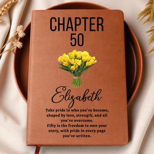50th Birthday Gift for Her or Him, Turning 50 Notebook, Personalized 50 Years Old Journal for Sister Friend Aunt  Coworker Bestie