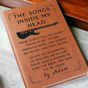 Personalized Lyric Journal - The Songs Of My Heart, Song Writing Music Notebook, Music Gift, Song Writer Gift, Musicians Gift, Song Writing