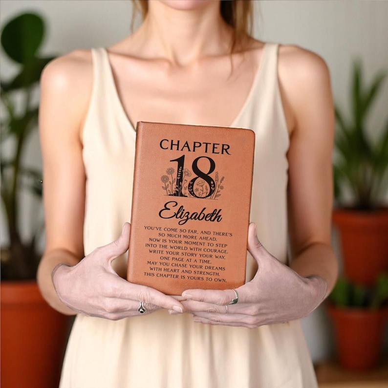 Personalized 18th Birthday Journal, 18th Birthday Gift for Girls, Custom Journal for 18th Birthday, Custom Keepsake Notebook image 3