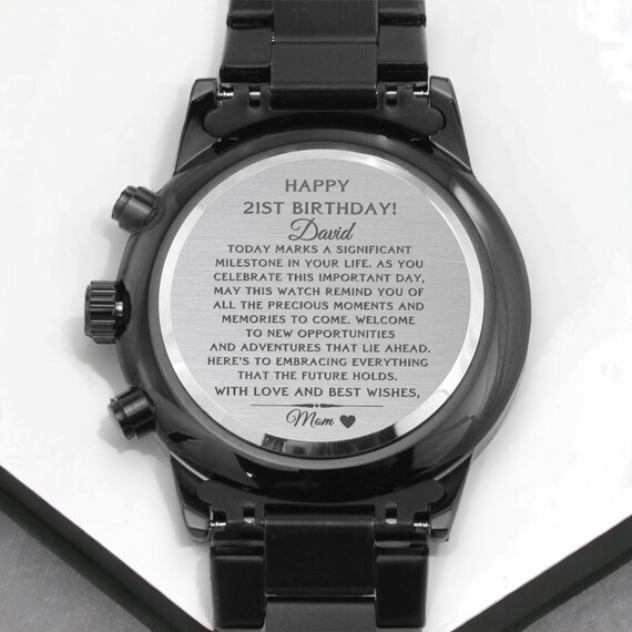 Personalized Engraved Watch for 21st Birthday - Unique Milestone 