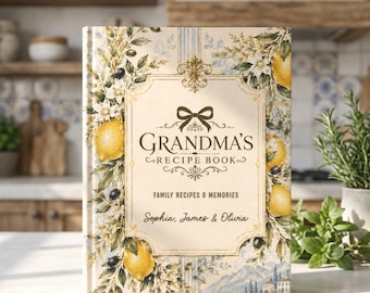 Personalized Recipe Book, Family Cookbook, Custom Recipe Journal, Grandma Recipe Book, Family Recipes and Memories, Keepsake Gift