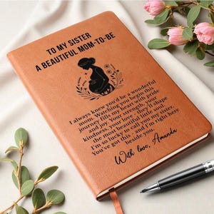 Pregnant Sister Gift, Mom To Be Journal Personalized, Expecting Sister Gift, Best Sister Personalized Gift, Sister Pregnancy Keepsake image 10