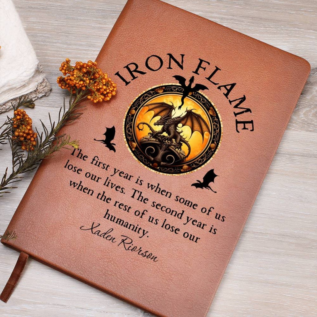 Iron Flame Leather Journal Fourth Wing Merch Iron Flame Etsy