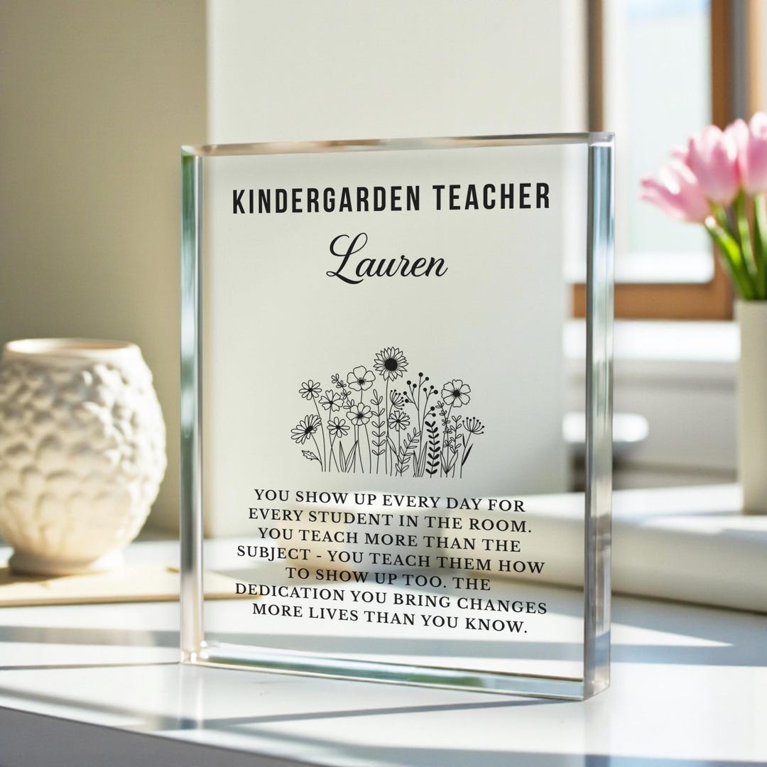 Kindergarden Teacher Appreciation Gift Acrylic Plaque, Staff ...