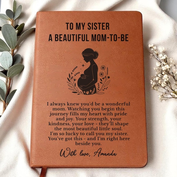 Pregnant Sister Gift, Mom To Be Journal Personalized, Expecting Sister Gift, Best Sister Personalized Gift, Sister Pregnancy Keepsake