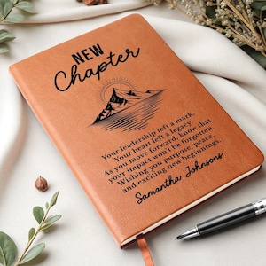 Boss Leaving Gift, New Chapter Journal, Personalized Farewell Gift for Manager, Mentor, or Leader, Going Away Present for Promotion image 10