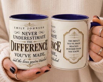 Personalized Difference Maker Mug, Custom Coworker Appreciation Gift, Thank You Coffee Mug, Employee Recognition Gift