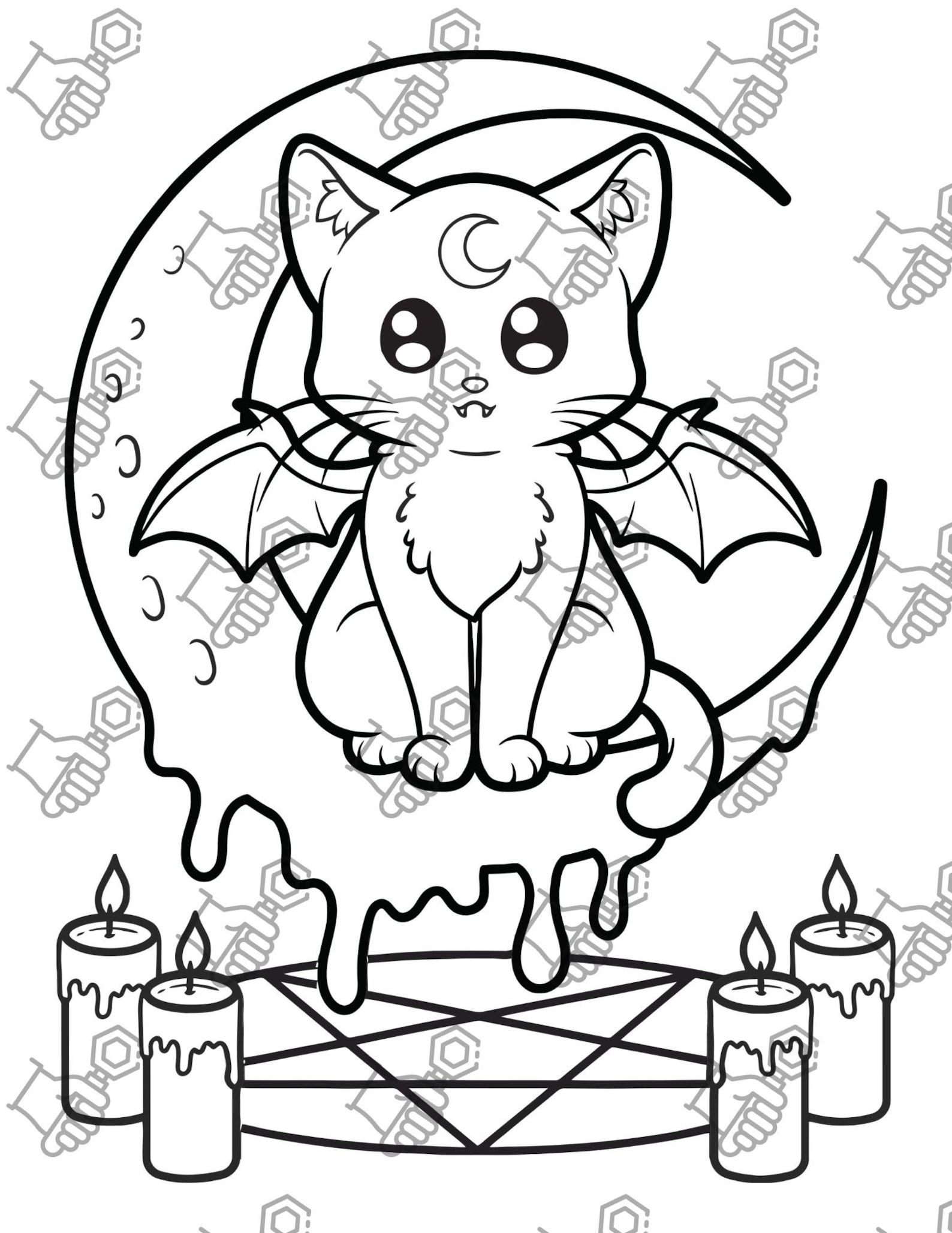 12 Pastel Goth Coloring Pages Cute and Creepy Coloring Page - Etsy Hong ...