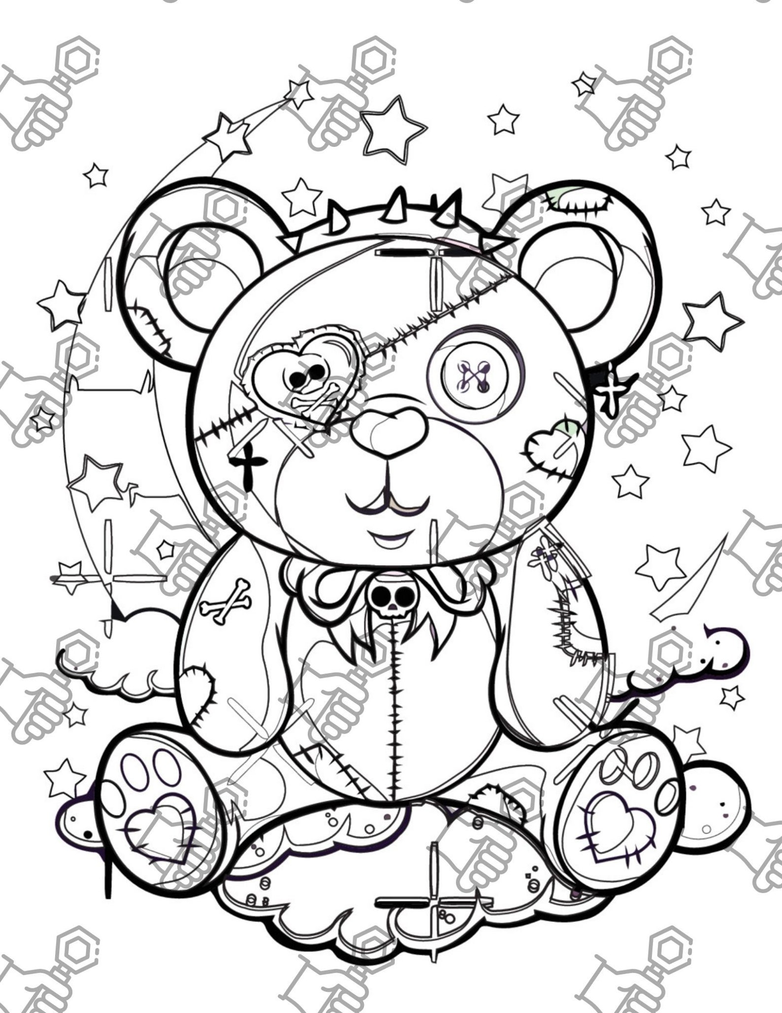 12 Pastel Goth Coloring Pages Cute and Creepy Coloring Page Etsy Australia