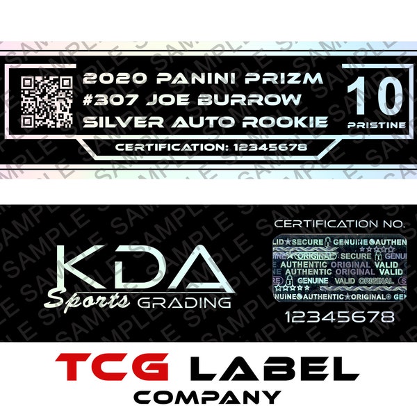 Custom Sports Card Slab Label Etsy