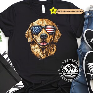 American Labrador PNG Patriotic 4th of July Dog Shirt Design for Labrador Lovers Independence Day Graphic