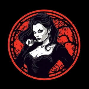 HALLOWEEN Gothic Vampire PNG - Commercial Use, Instant Download -Transparent Background - T-Shirt Design, Sticker Design, Halloween Design