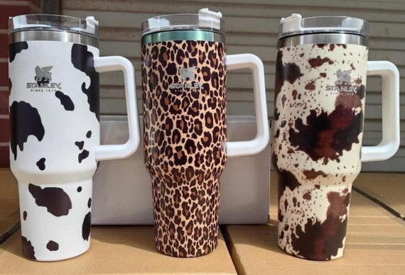 Stanley 40 oz Tumbler With Handle and Logo Leopard Tumbler With