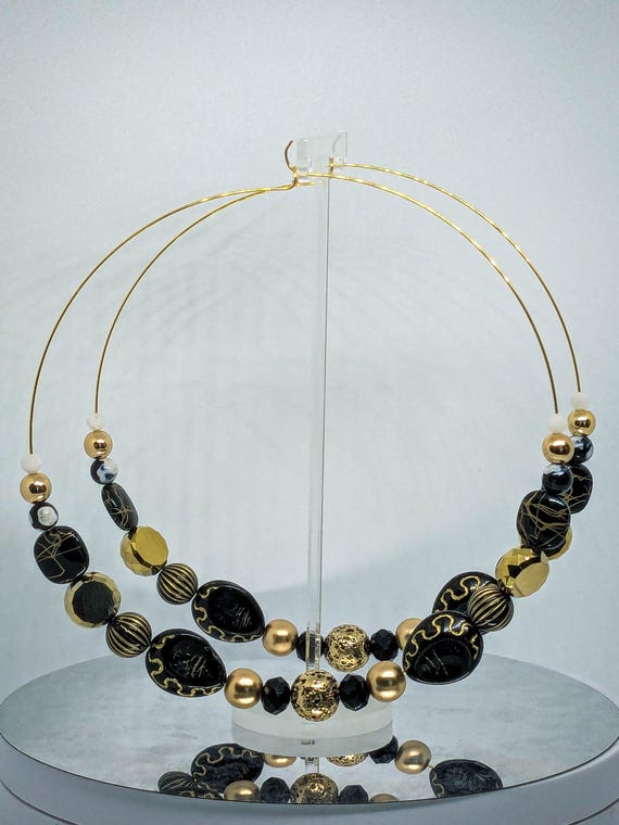 New Orleans Saints Team Colors Extra Large Hoop Earrings