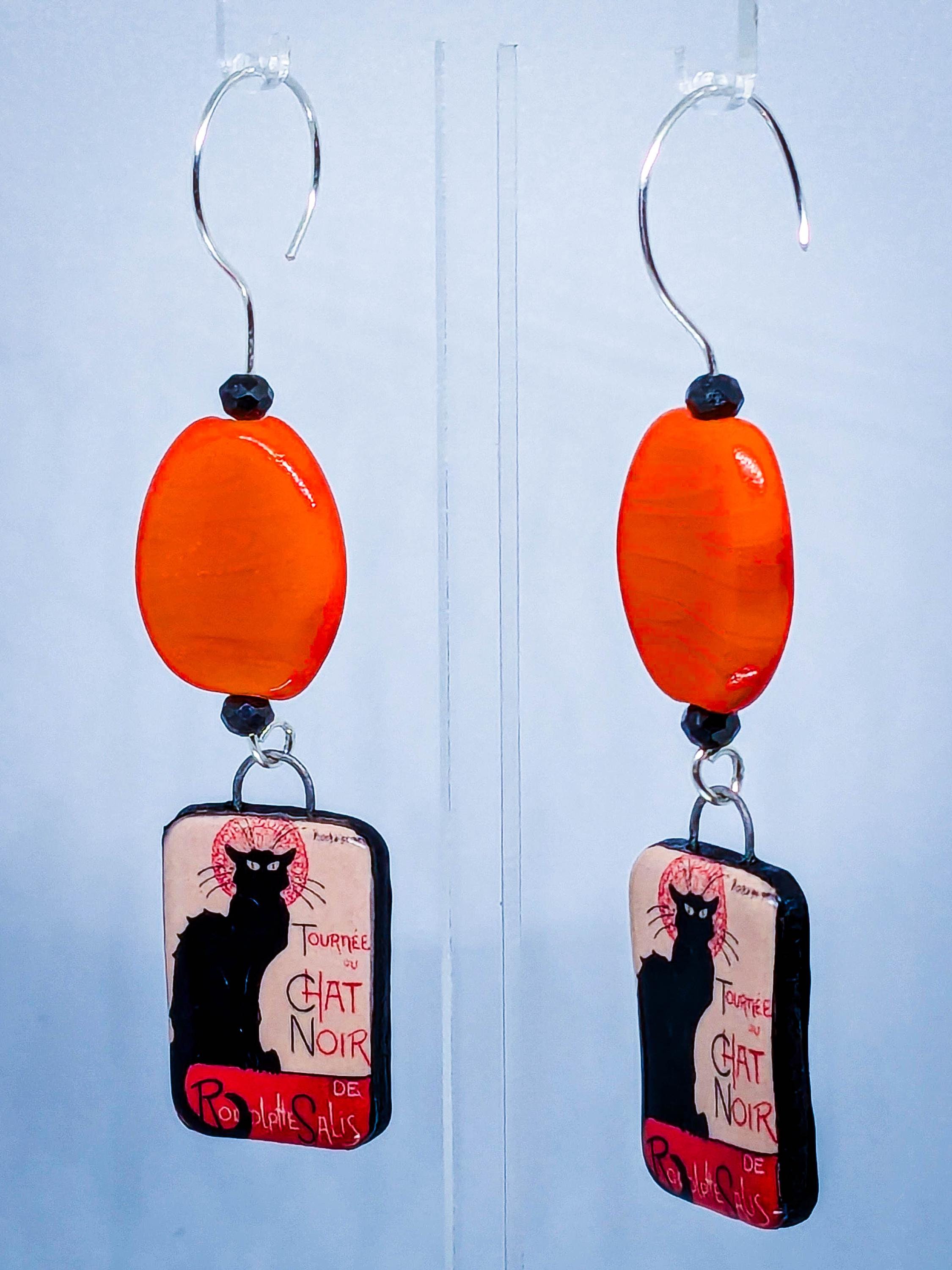 Orecchini Pendenti NEWEI A Forma Di Gatto Nero Halloween - Acrilico, 28x31 Mm, Per Donne, Ragazze