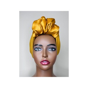 Brown turban | pre tied head wear | head cover