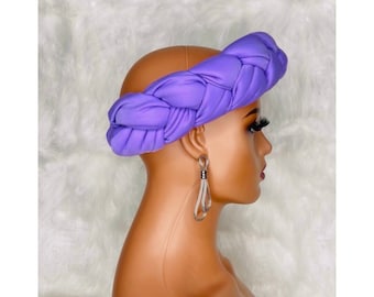 編み込みヘアバンド｜多機能ファッションヘアバンド｜ライラック色