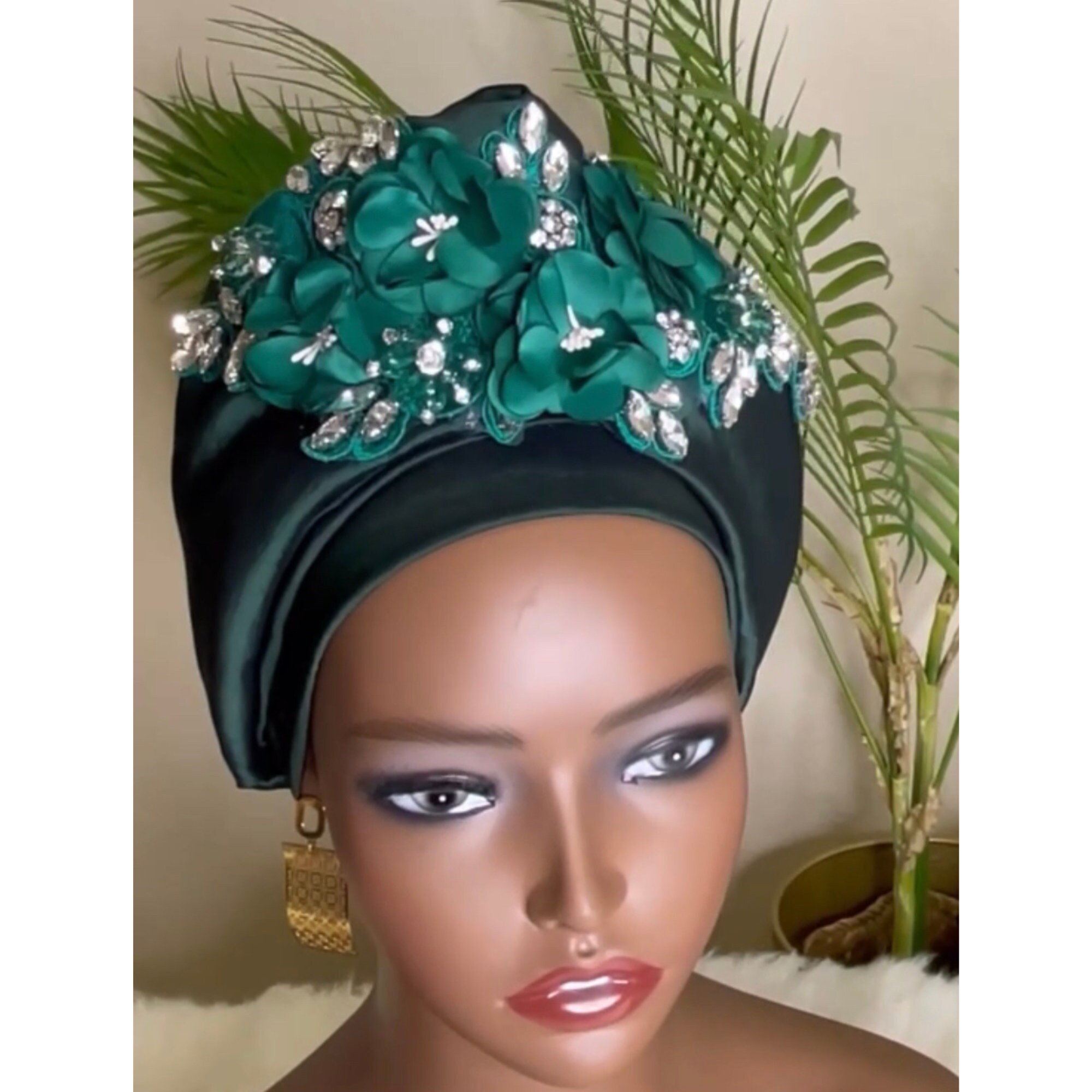 Green Turban | Cancer Head Cover | Party Turban | Hair Loss  display picture 1