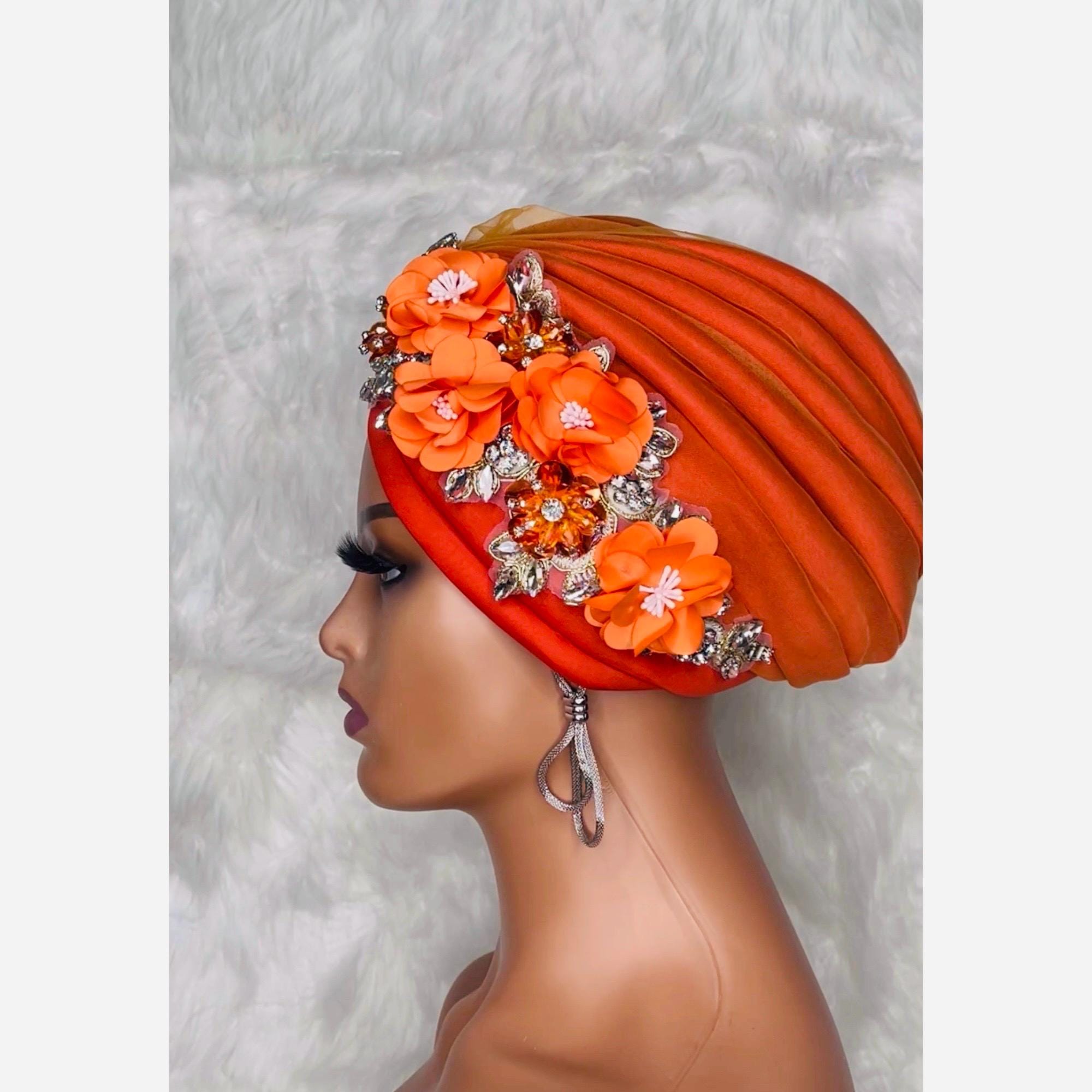 Orange turban, party head wear, head cover Amazon.com: Kachanaa Soft Head Scarfs Headbands for Women  main image 3