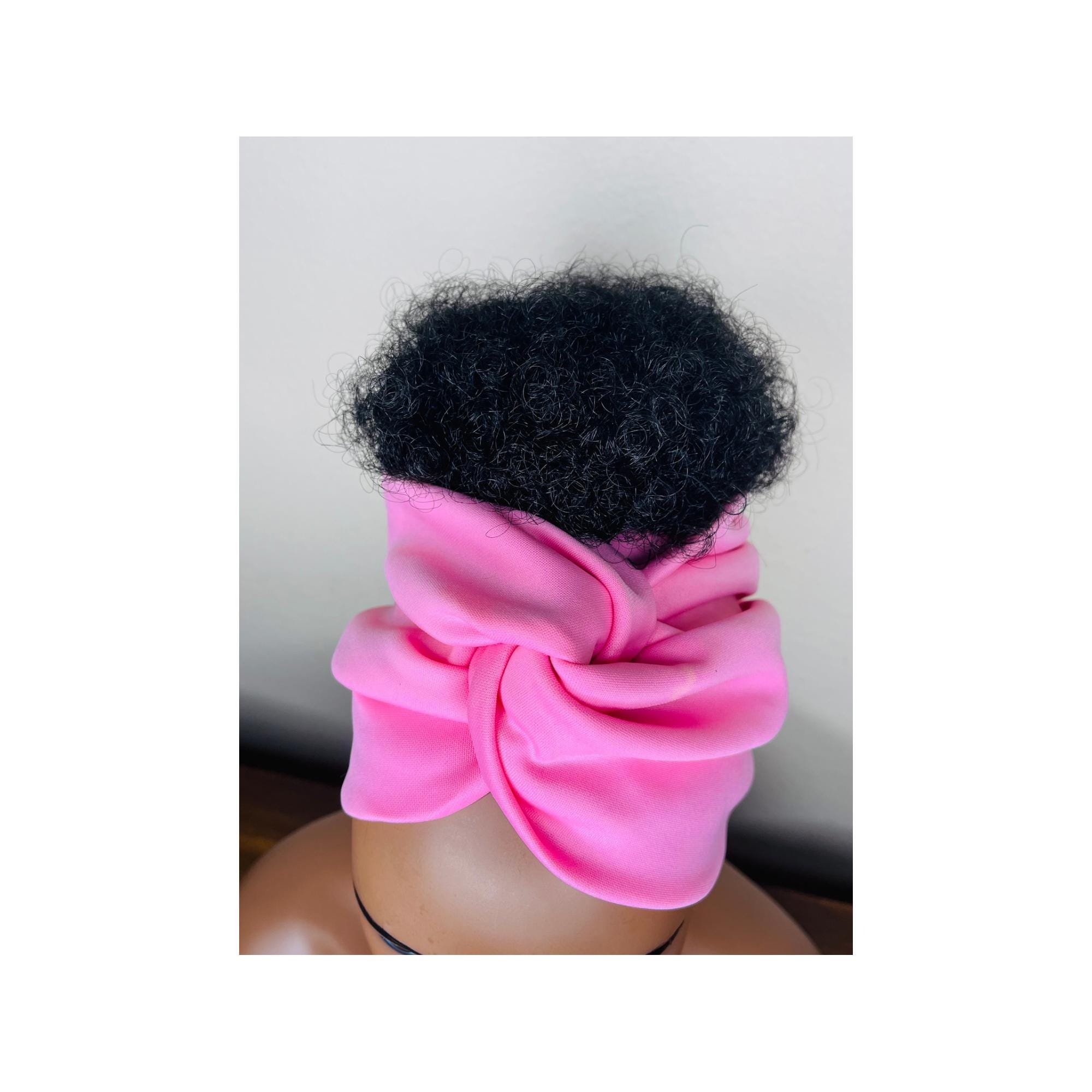 New handmade boutique top knot flexible wide headband pink New handmade boutique floral top knot flexible wide headband  main image 2