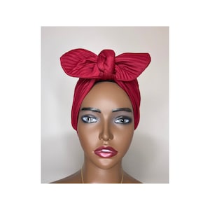 Burgundy top knot turban | party wear| cancer head cu