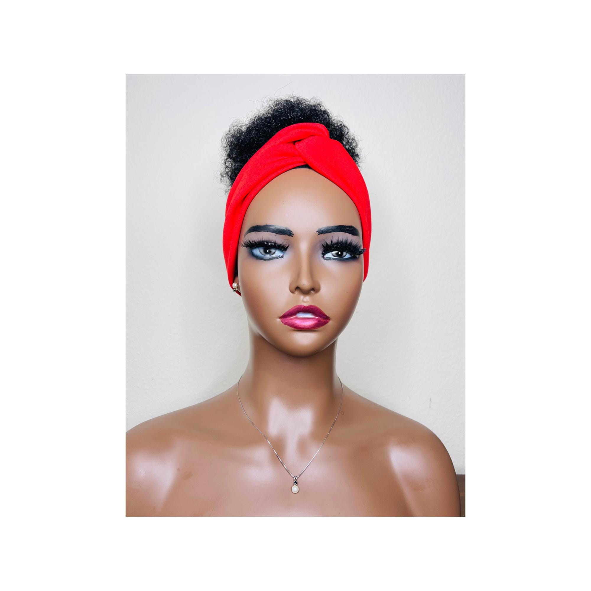 Red Top Knot Headband, Wide Stretchy Hair Band - Etsy
