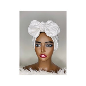 White turban, head cover, pre tied turban