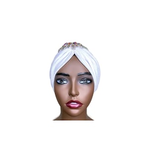 White turban | velvet turban | head cover