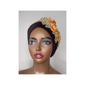 Brown turban, head cover, party turban