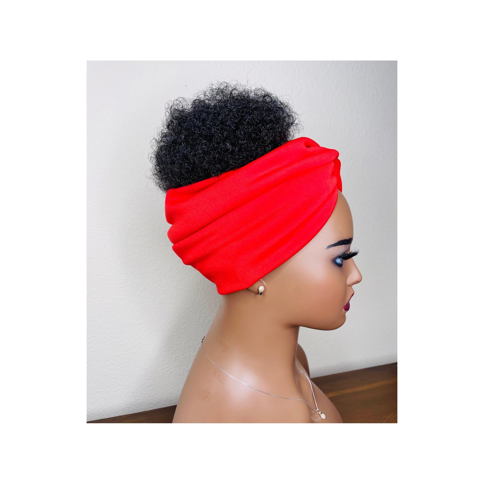 New handmade boutique top knot flexible wide headband red Red Top Knot Headband, Wide Stretchy Hair Band - Etsy main image 3