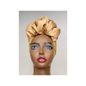 Brown turban, pre tied head wear, head cover