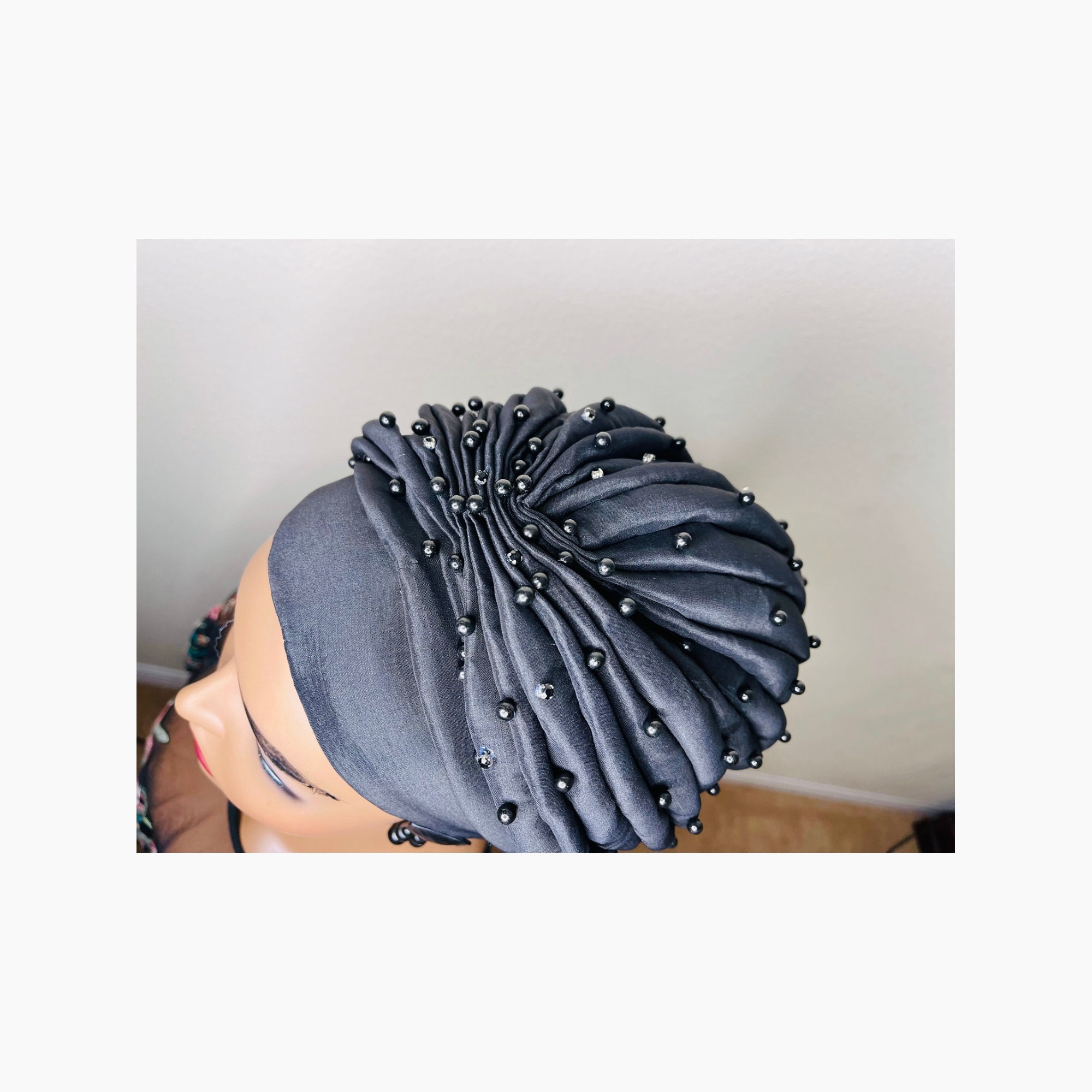 Elegant Black Beaded Turban

REASONABLE OFFERS ACCEPTED Beaded Turban - Etsy main image 2