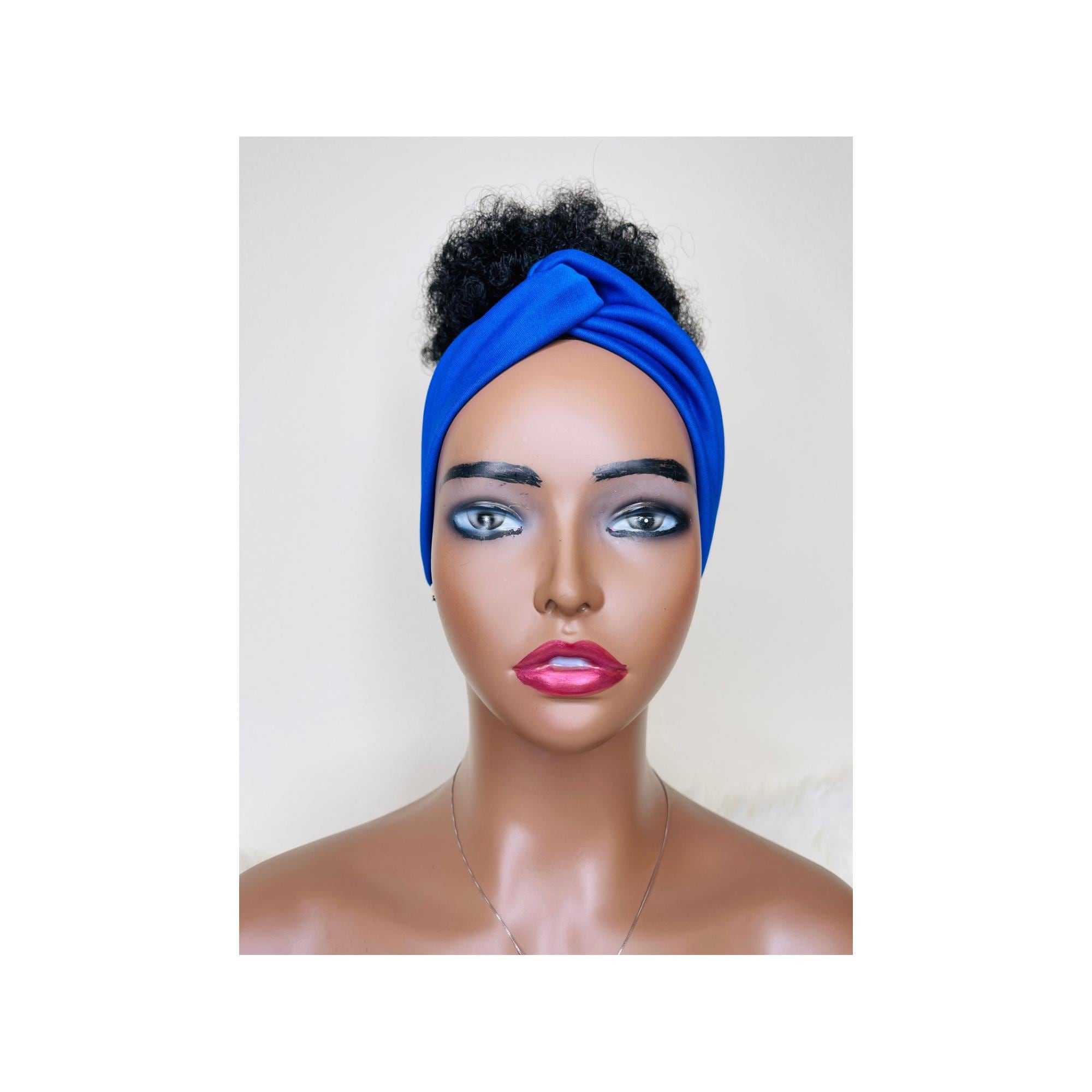 Blue Top Knot Headband: Wide, Stretchy, Non-slip - Etsy