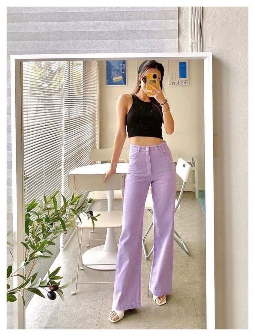 purple jeans women