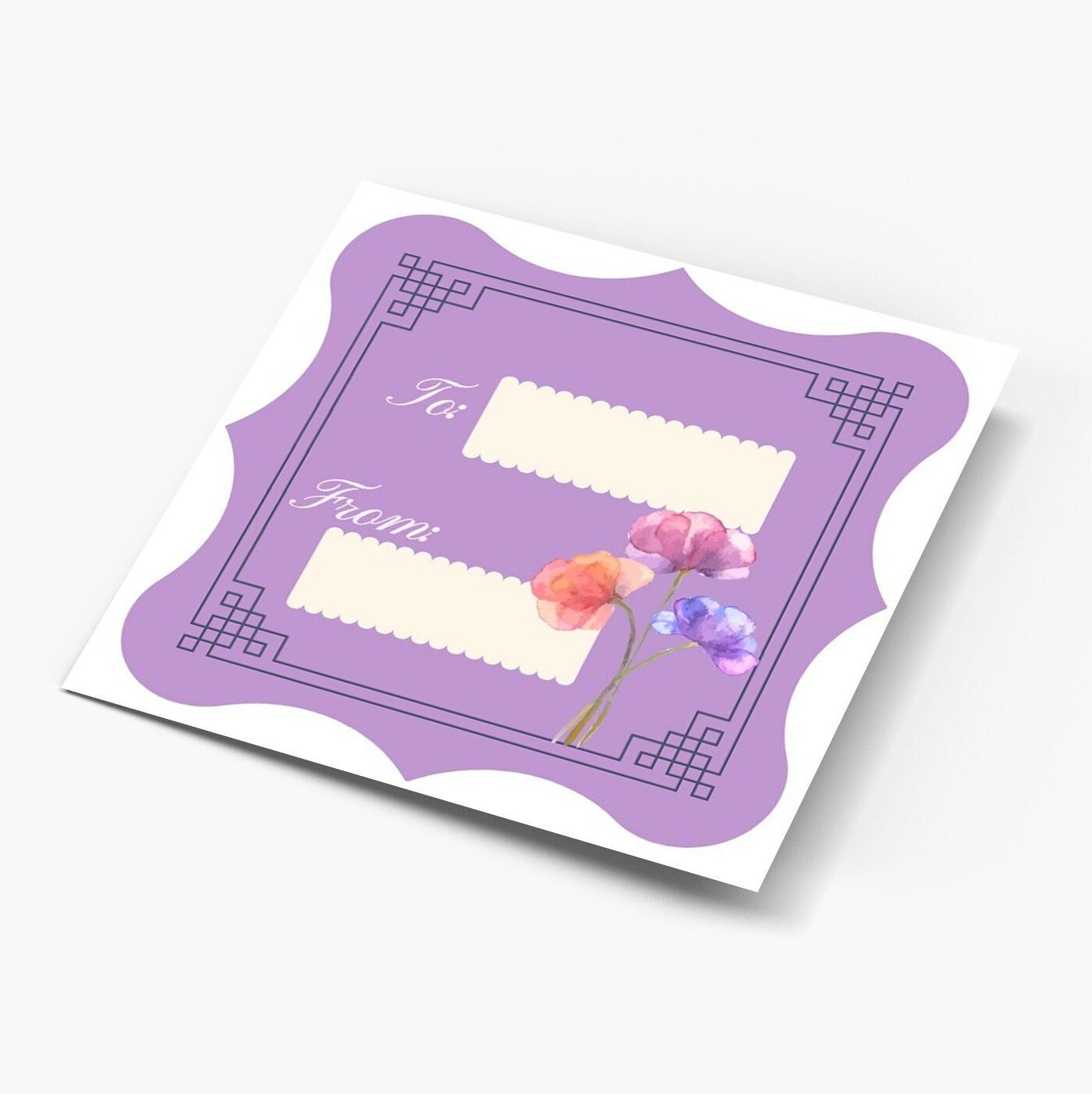 Printable Purple Floral Tags. All Occassions: Birthday, Anniversary ...