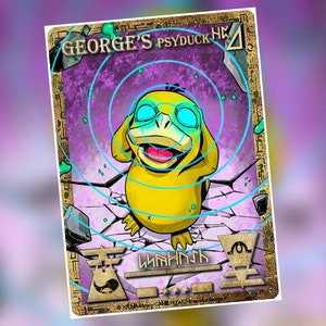 Uralte Psyduck Personalisierte Karte oder Zeitstempel